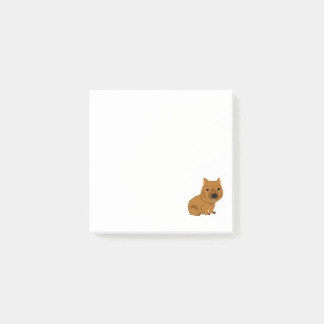 Bloco De Notas Engraçado Wombat Arte Primitiva (Frente)