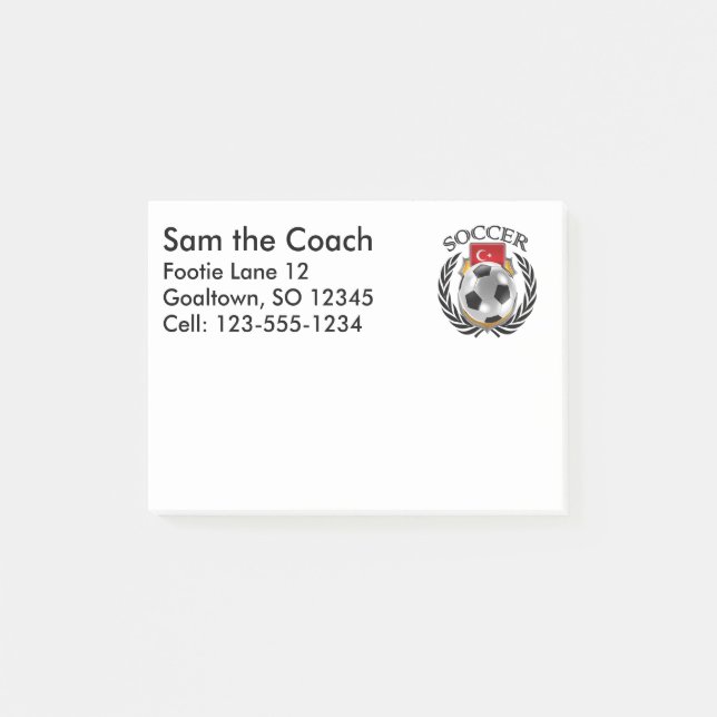 Bloco De Notas Engrenagem do fã do futebol 2016 de Turquia (Frente)