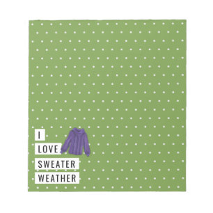 Bloco De Notas Enquanto Eu Adoro O Sweater Weather Bolinhas Verde