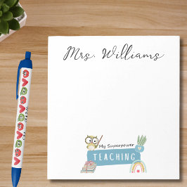 Bloco De Notas Ensinando Meu Superpoder & Arco-Íris,Maçã Vermelha