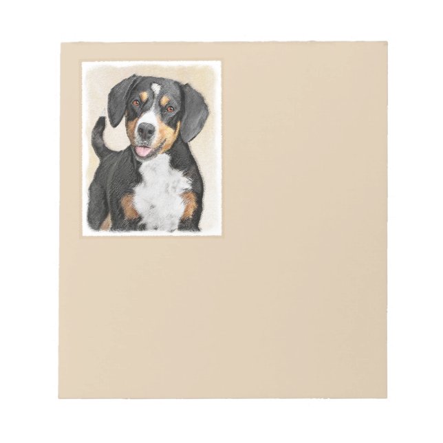 Bloco De Notas Entlebucher Mountain Dog Painting - Arte Original (Frente)