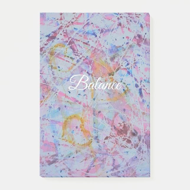 Bloco De Notas "Equilíbrio" Aquarela Abstrata e Resistência à Cer (Frente)