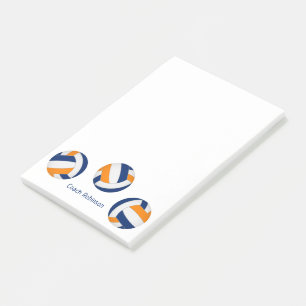Bloco De Notas equipe de laranja azul colorido de voleibol