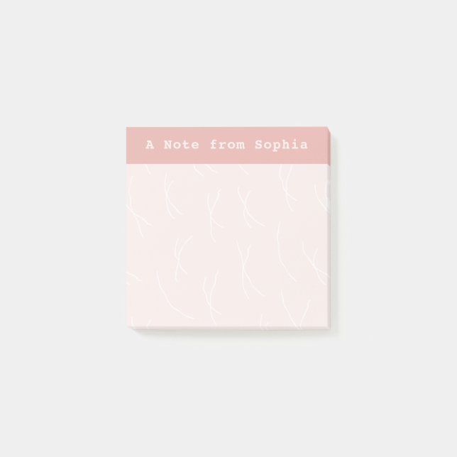Bloco De Notas Esboço Abstrato de Linhas Personalizadas | Rosa An (Frente)