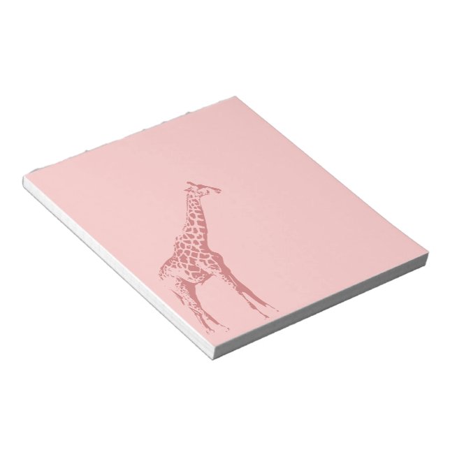 Bloco De Notas Esboço da Girafa Rosa (Inclinado)