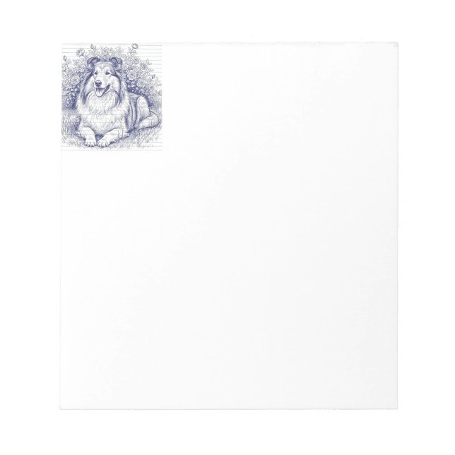 Bloco De Notas Esboço de Sheltie (Frente)