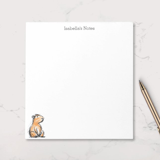Bloco De Notas Esboço Doodle de Capivara Fofa  (Criador carregado)
