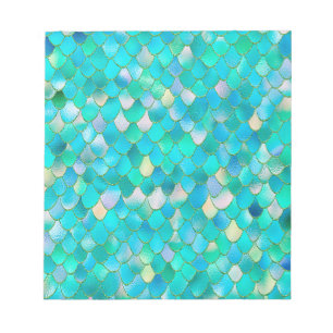 Bloco De Notas Escamas de Sereia de Metal Brilhante com Glitter A