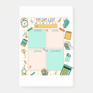 Bloco De Notas Escola De Diversão Laranja Verde Para Fazer Lista