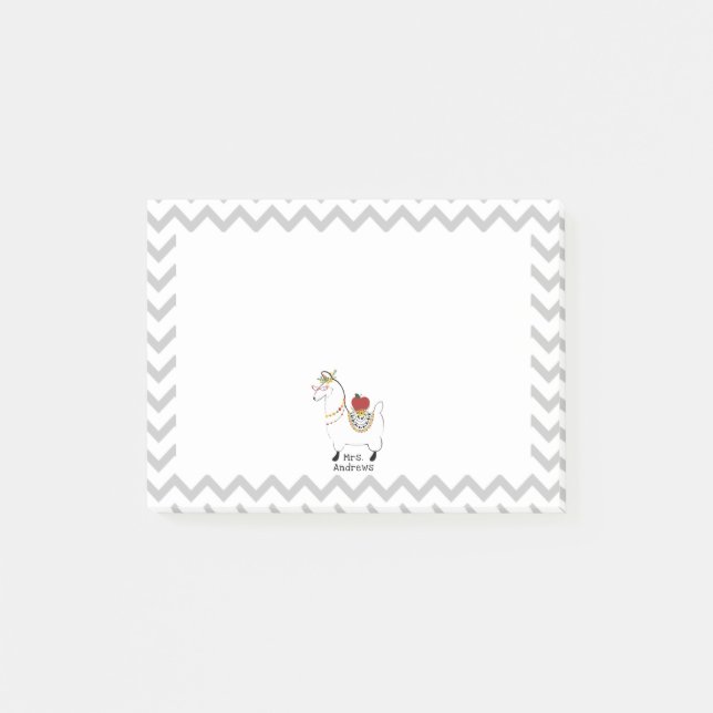 Bloco De Notas Escola Llama de Professores da Apple Chevron (Frente)