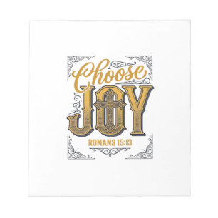 Bloco De Notas Escolha Alegria Romanos 15_13 Camiseta Fé Cristã_1
