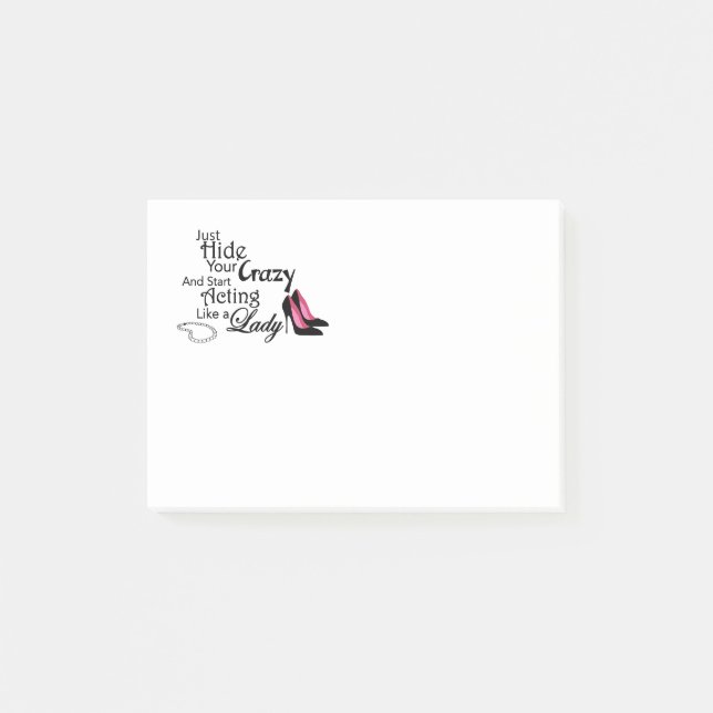 Bloco De Notas Esconda suas notas de post-it loucas (Frente)