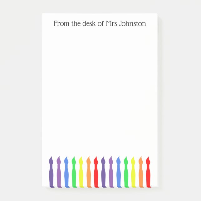 Bloco De Notas Escovas arco-íris, da escrivaninha do professor de (Frente)