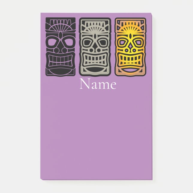 Bloco De Notas Esculturas de Tiki triplas Thunder_Cove (Frente)