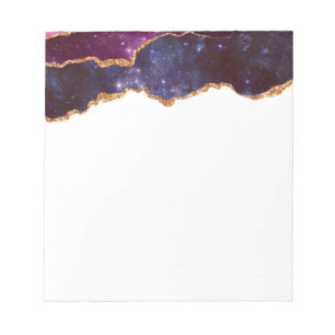 Bloco De Notas Espaço Azul e Roxo e estrelas Agitação moderna