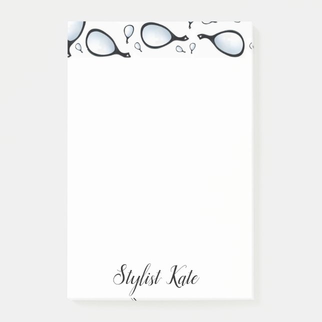 Bloco De Notas Espelho de Mão Stylist Post-it Notes (Frente)