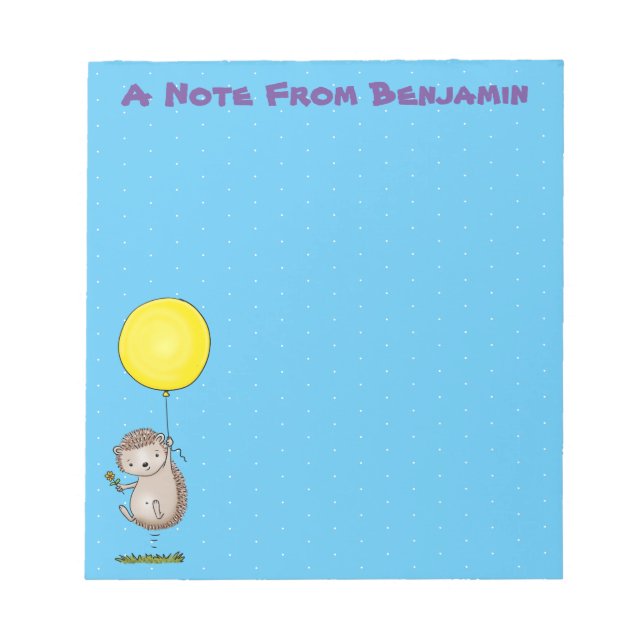 Bloco De Notas Espelho de ouriço e desenho de balão (Frente)