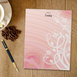 Bloco De Notas Espirais De Pêssego, Personalização De Arte Floral