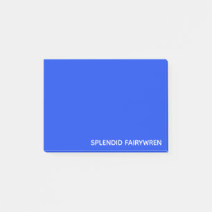 Bloco De Notas Esplêndido Nome de Cor Azul Fairywren