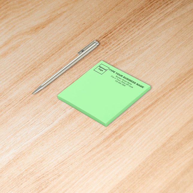 Bloco De Notas Esquadrão Verde Claro de Negócios postar sua nota (Build brand name awareness. Your business brand on heading of light green square post it note.)