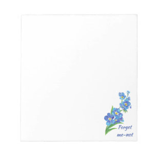 Bloco De Notas Esquece-me de uma Flor de Jardim de Aquarela Perso