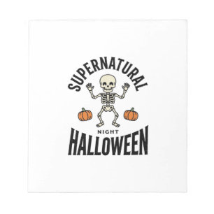 Bloco De Notas Esqueleto de Halloween Supernatural Engraçado Vint