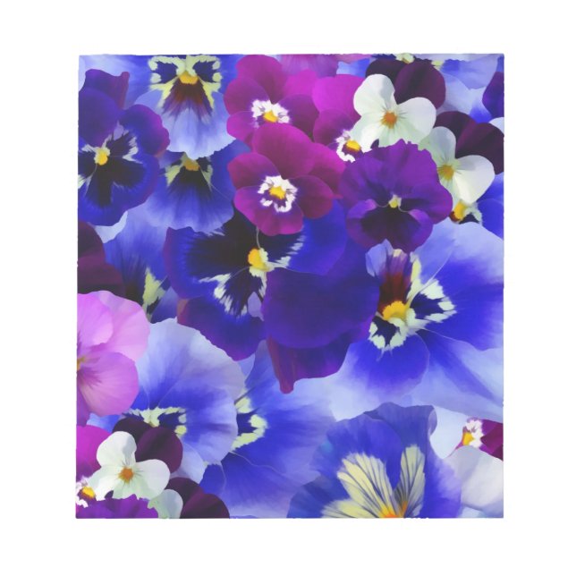 Bloco De Notas Esquema de Flor Azul (Frente)