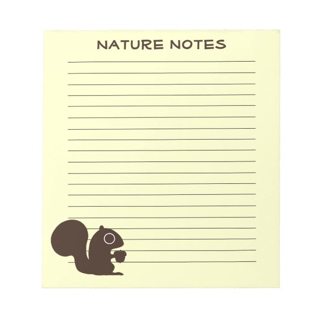 Bloco De Notas Esquilo com texto personalizado (Frente)