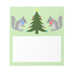 Bloco De Notas Esquilos Decorantes de Árvores de Natal