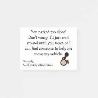 Bloco De Notas Estacionada Muito Próxima - Posta.