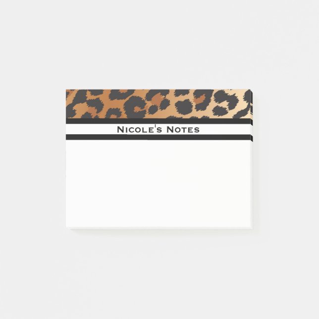 Bloco De Notas Estampa Animal Leopardo Guepardo Personalizada Ten (Frente)
