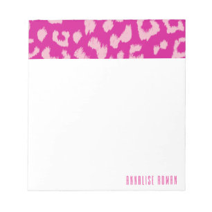 Bloco de Notas Estampa Leopardo Rosa Magenta