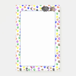 Bloco De Notas Estampas coloridas com cães e gatos 4 X 6