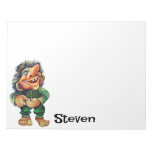 Bloco De Notas Estandinava - Troll Engraçado Ilustração de Aquare