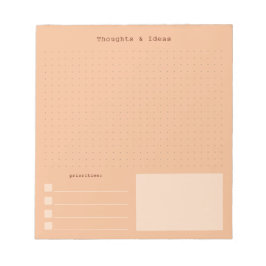 Bloco De Notas Estética retrô calorosa e colorida Pensamentos e I