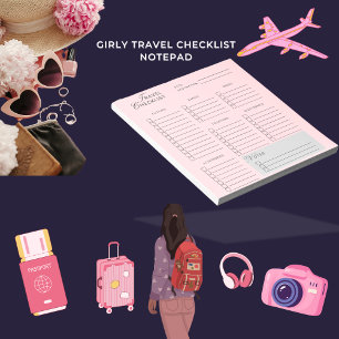 Bloco De Notas Estética Rosa-Viagem Checklist Girly