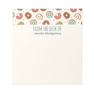 Bloco De Notas Estilo colorido de padrão de Rosquinha retrô