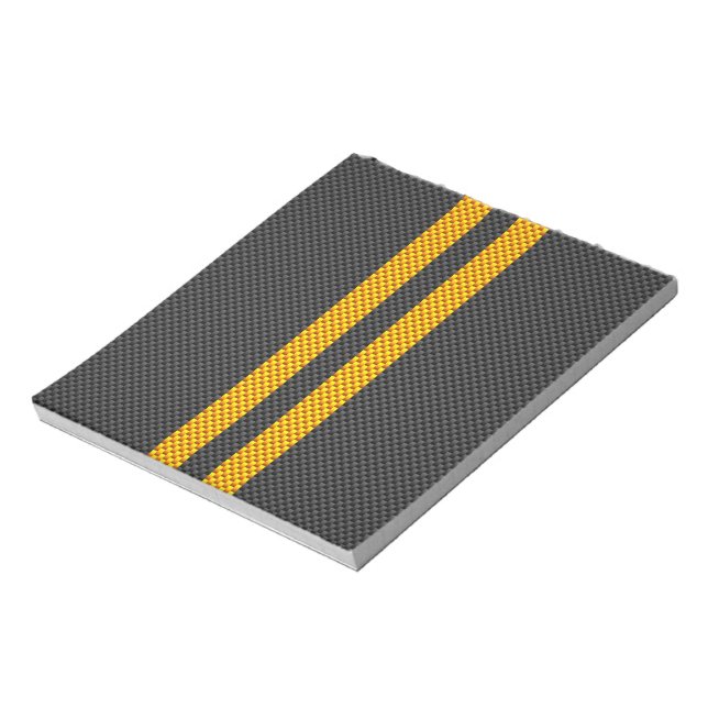 Bloco De Notas Estilo de Fibra de Carbono de Grelha Amarela (Invertido)