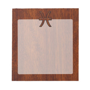 Bloco De Notas Estilo de madeira de mogno rico da grão do sinal