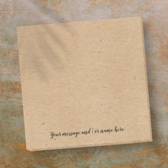 Bloco De Notas Estilo de Papel Kraft Rústico Personalizado (Rustic Kraft Paper Style Personalized Post-it Notes)