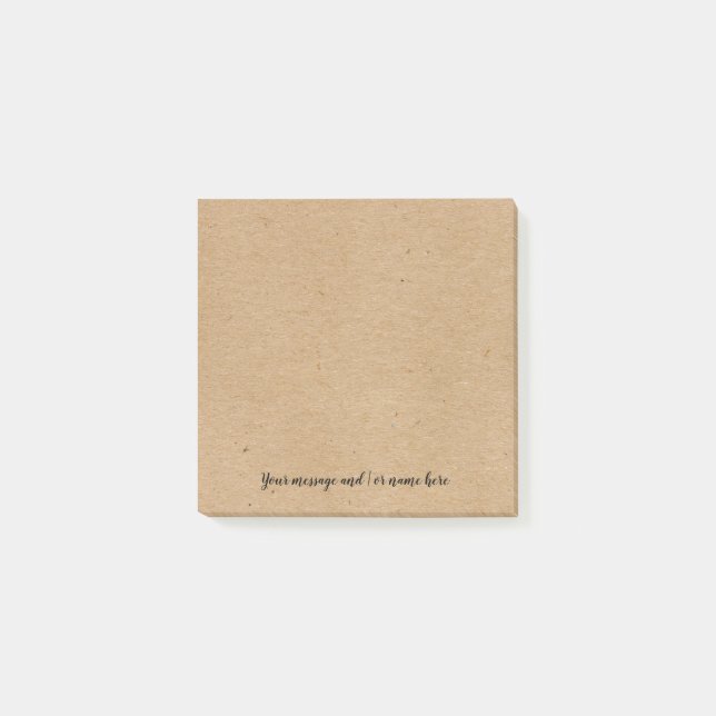 Bloco De Notas Estilo de papel Kraft rústico personalizado (Frente)