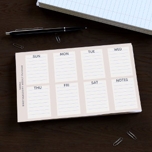Bloco De Notas Estilo de Planejador Semanal do Homeworker Grande