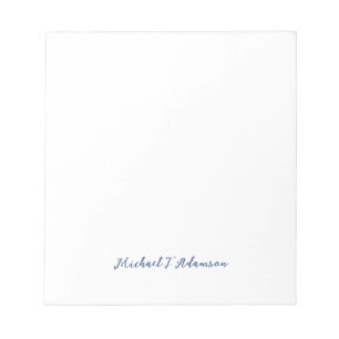 Bloco De Notas Estilo Retro Elegante Nome Simples Branco Caligraf