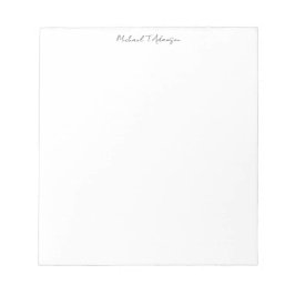 Bloco De Notas Estilo Retro Elegante Simples Branco Caligrafia