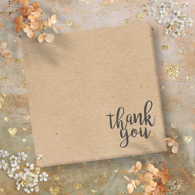 Bloco De Notas Estilo Rústico de Papel Kraft Agradecimento (Rustic Kraft Paper Style Thank You Post-it Notes)