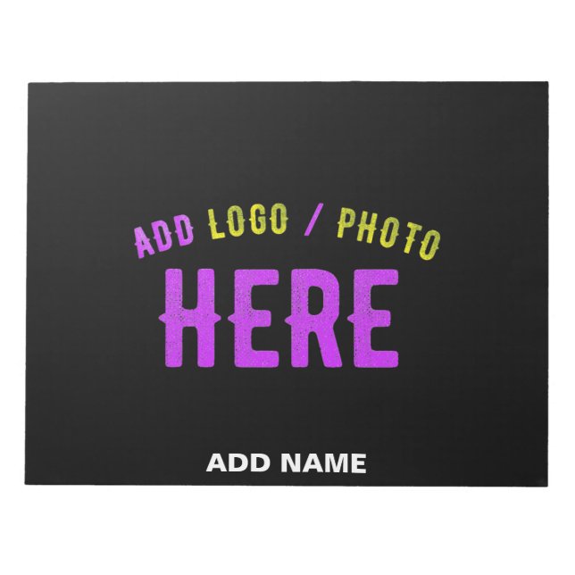 BLOCO DE NOTAS ESTILOSO MODERNO PERSONALIZÁVEL PRETO VERIFICADO C (Frente)