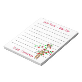 Bloco De Notas Estiva girafa de Natal, lista de desejos de Papais