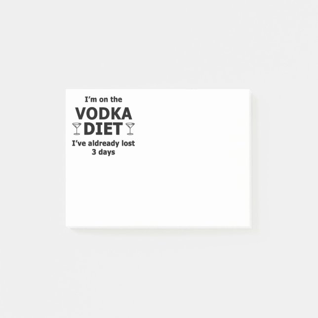 Bloco De Notas Estou Na Dieta De Vodka (Frente)