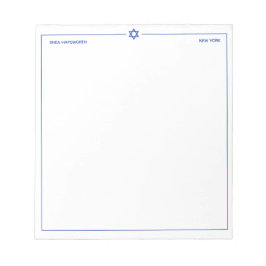 Bloco De Notas Estrela de David 5,5 x 6 polegadas personalizada
