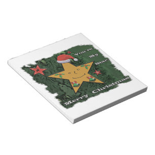 Bloco De Notas Estrela de pão de Natal feliz